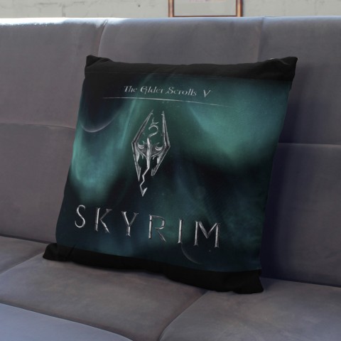 Подушка 40х40 "Skyrim Sky logo"